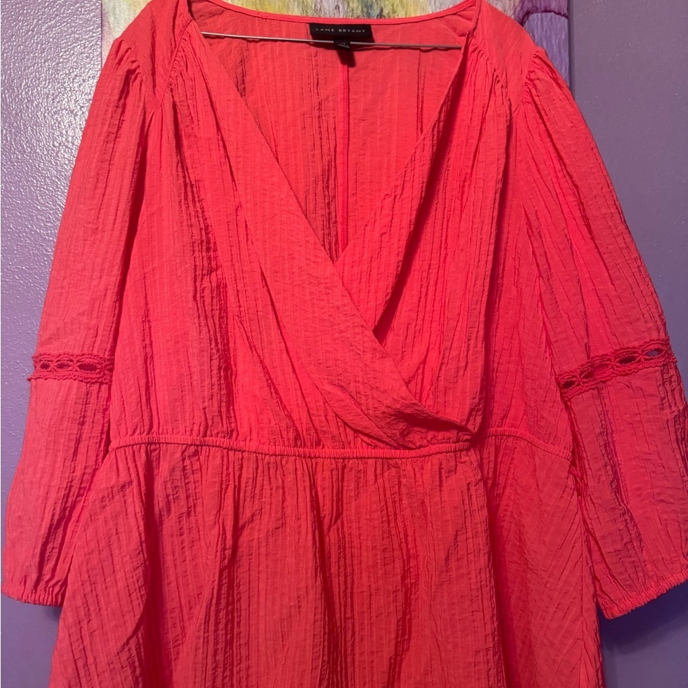 Lane Bryant Vibrant Red Top